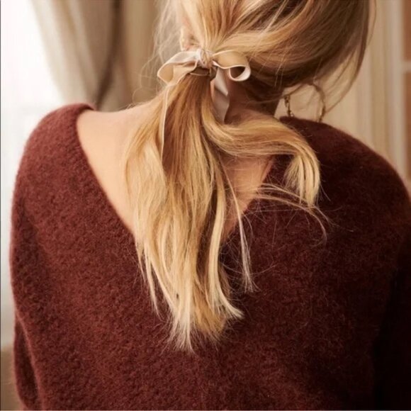 Sezane Women's V-Neck Sweater in Rich Brown - Picture 2 of 11